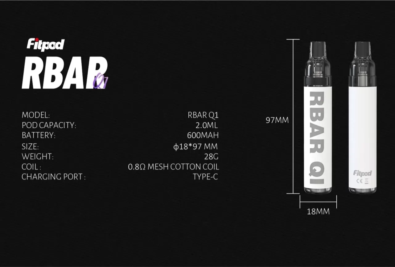 FITPOD RBAR Q1 拋棄式注油主機｜耐用便捷｜支持多次注油